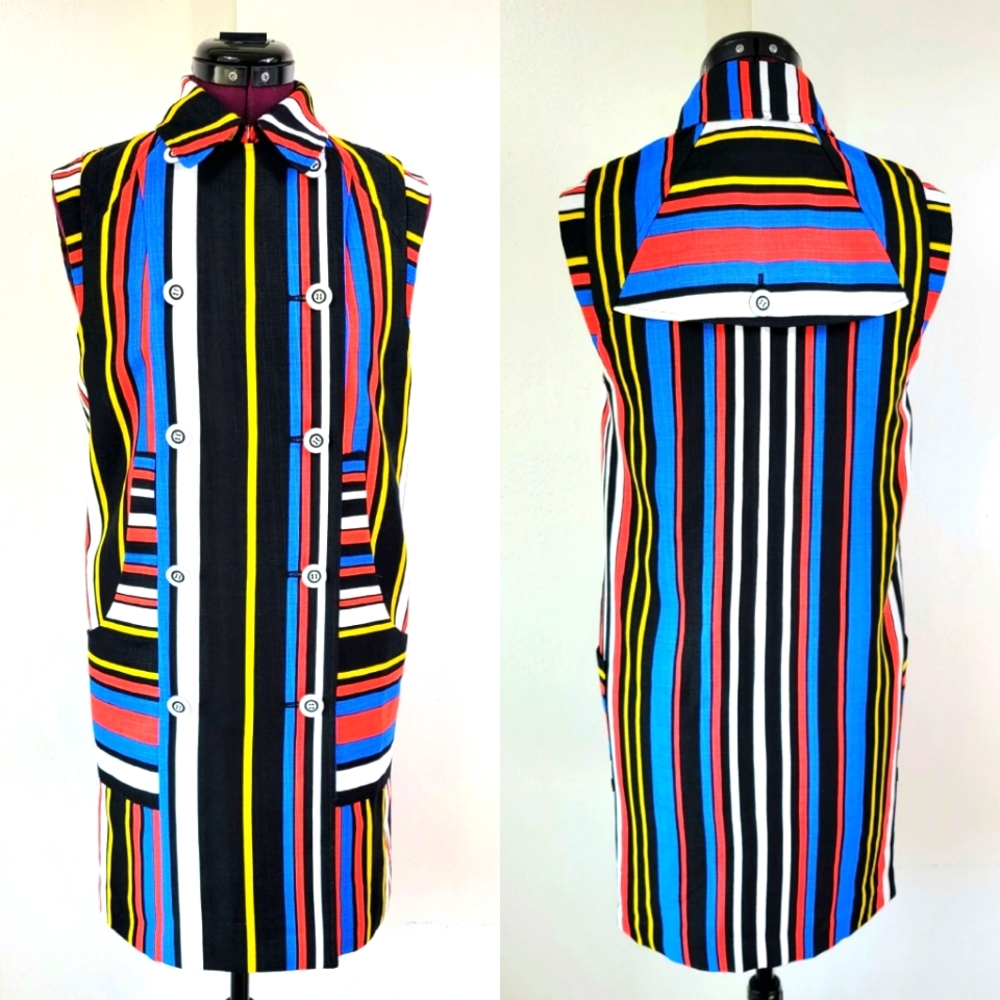 NWOT Multi colored striped mod dress